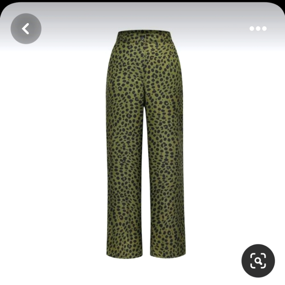 Leopard print wide leg pants